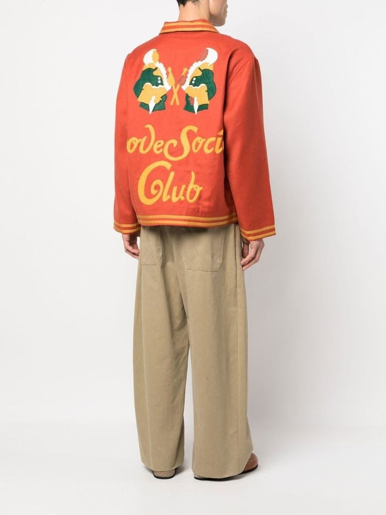 Red Society Club Embroidered Wool Jacket