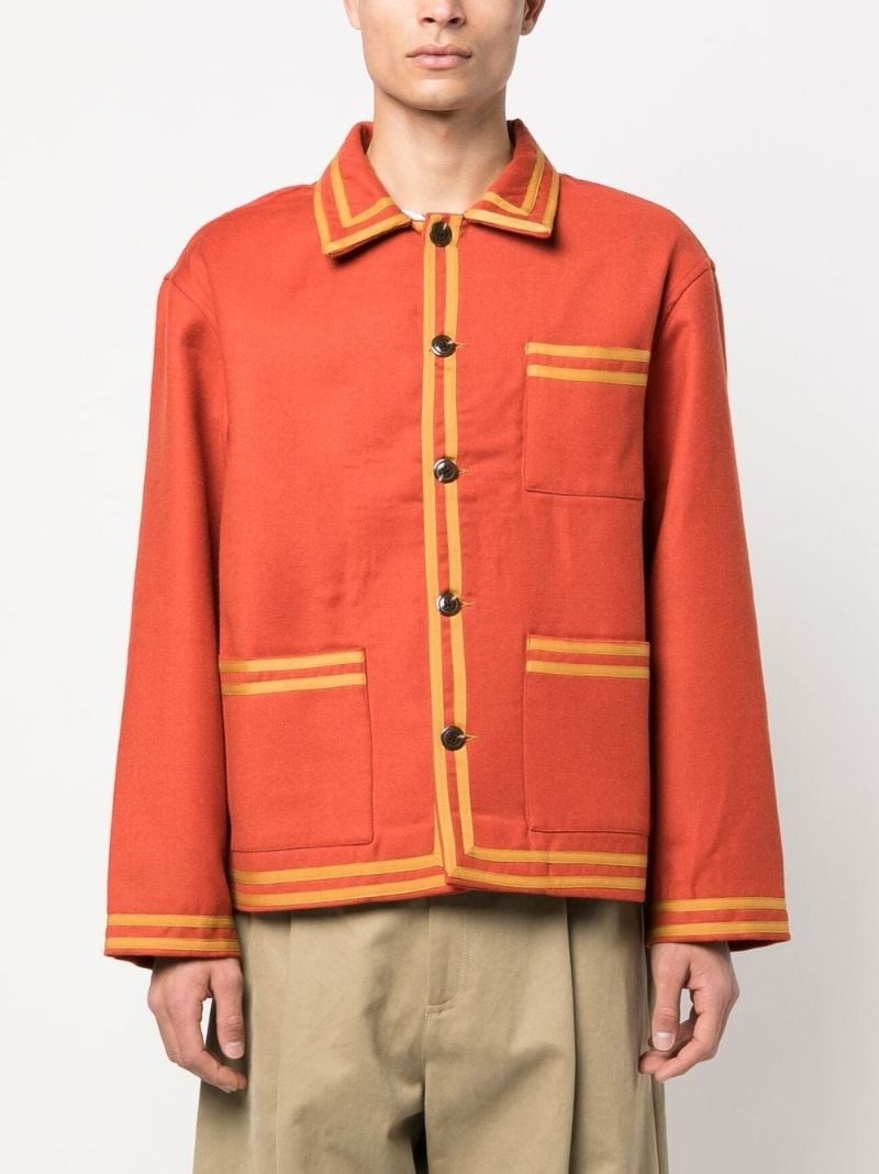 Red Society Club Embroidered Wool Jacket