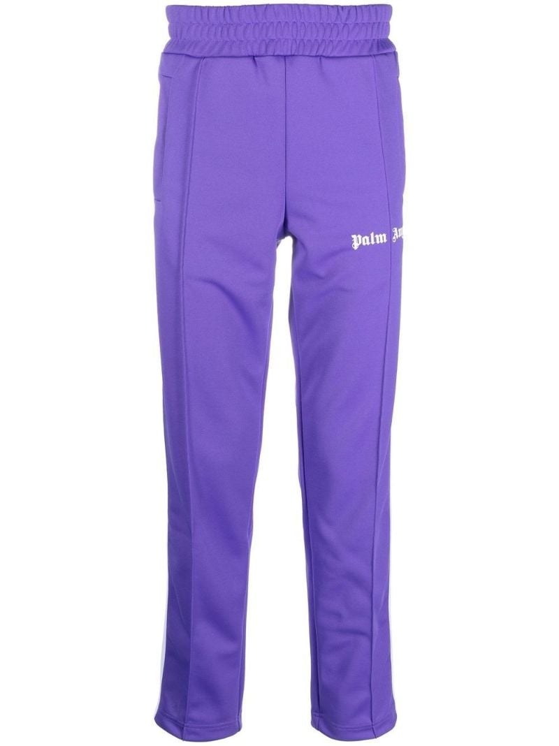 Purple Logo Print Track Pants