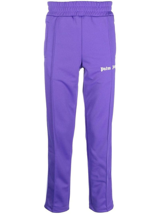 Purple Logo Print Track Pants