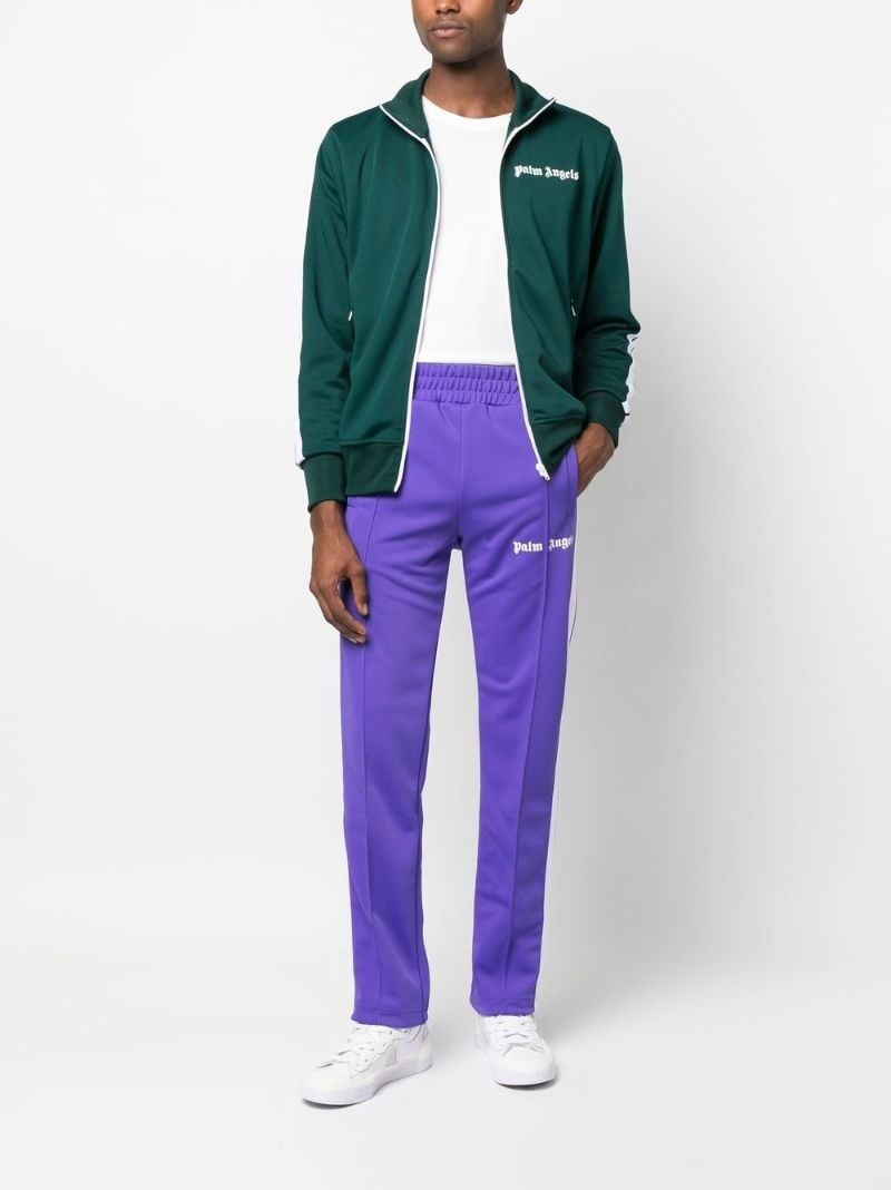 Purple Logo Print Track Pants