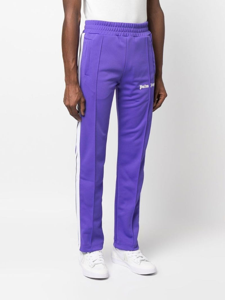 Purple Logo Print Track Pants