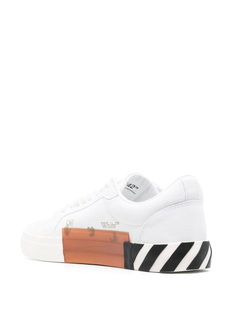 White Vulcanized Leather Sneakers