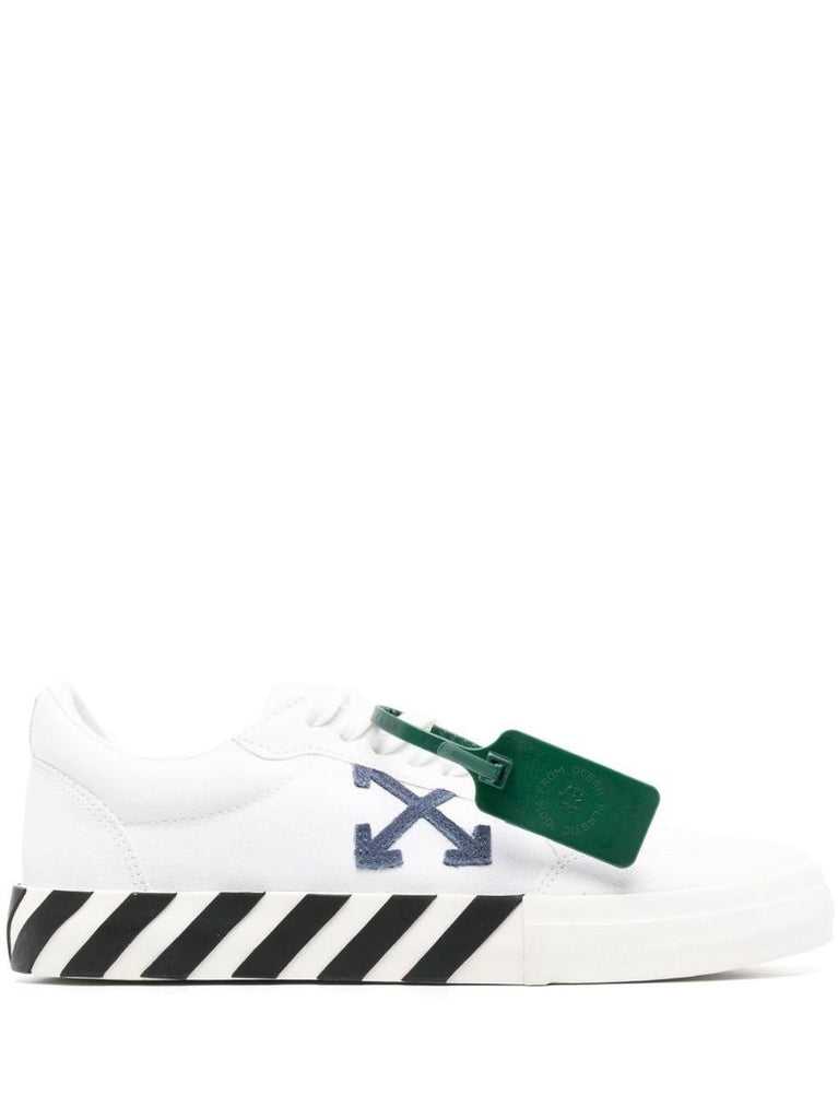 White Vulcanized Leather Sneakers