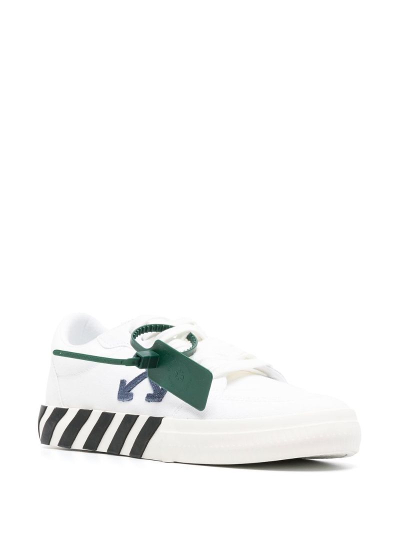 White Vulcanized Leather Sneakers
