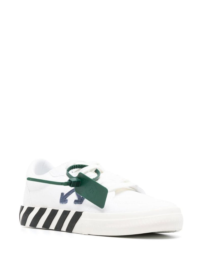 White Vulcanized Leather Sneakers