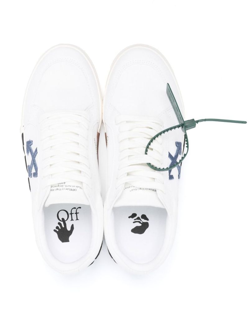 White Vulcanized Leather Sneakers