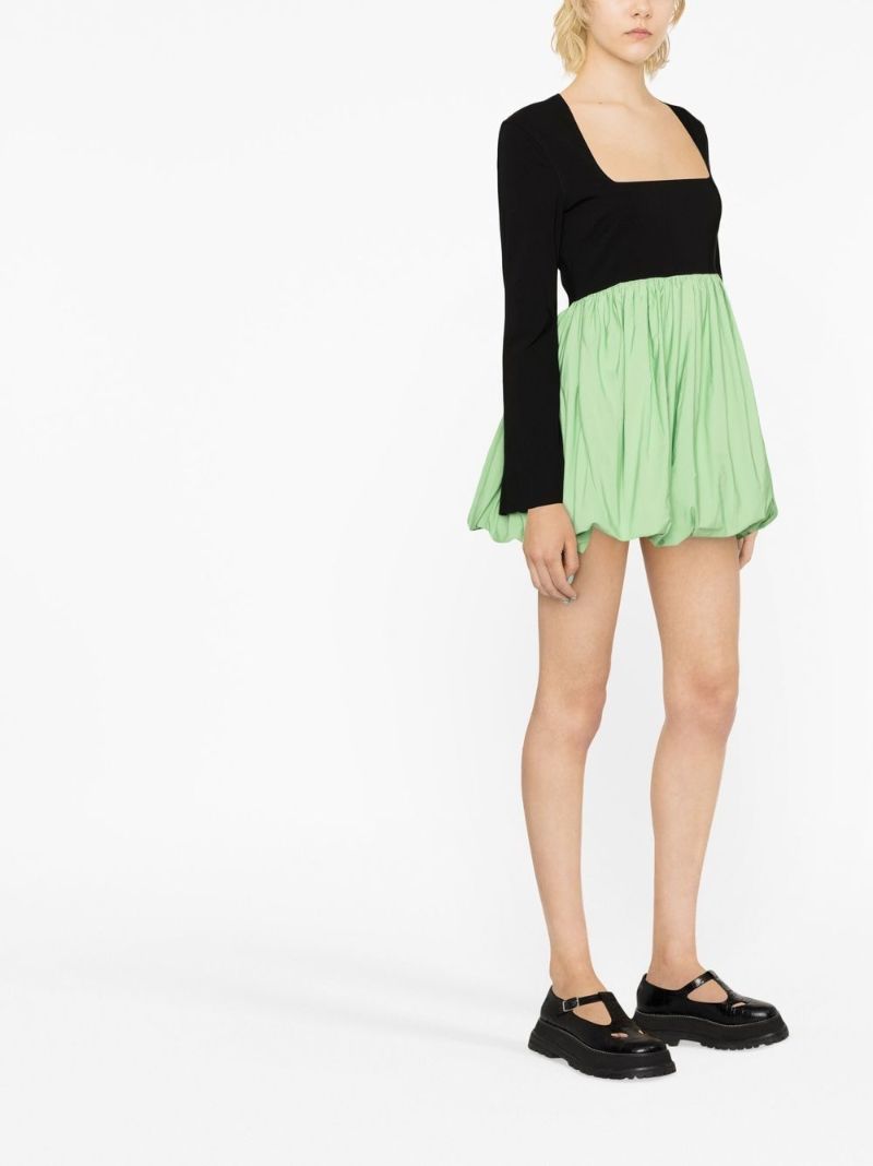 Black Two-tone Puffball Mini Dress