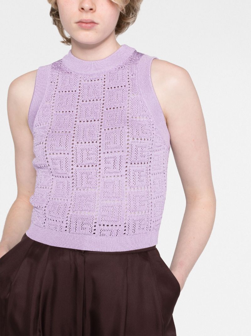 Purple Sleeveless Cropped Top