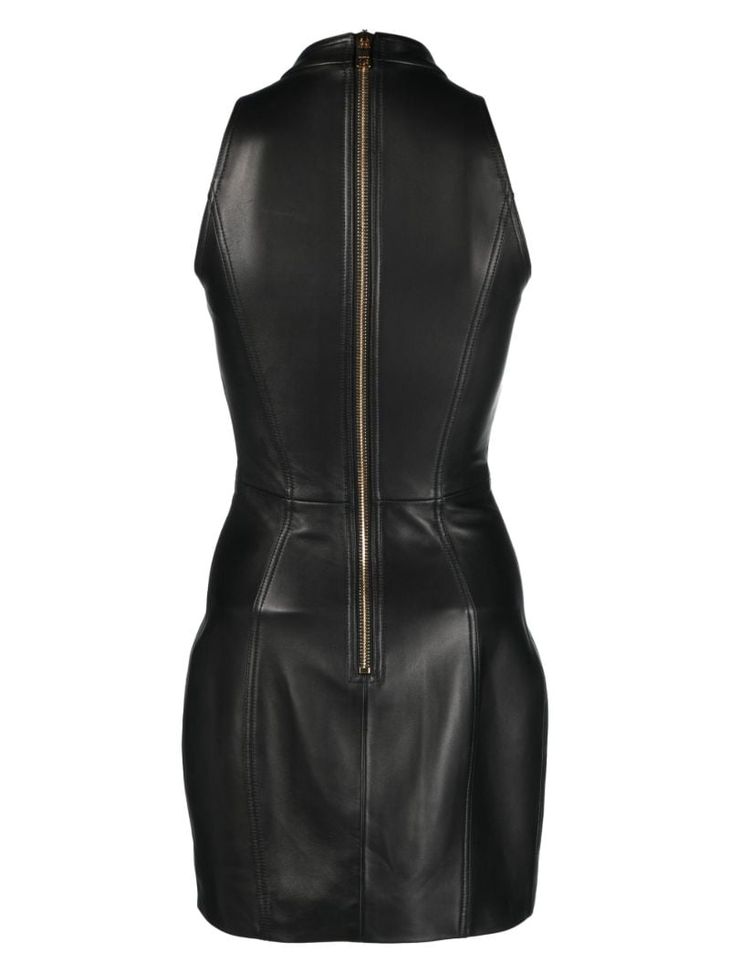 Black Lace-up Leather Dress