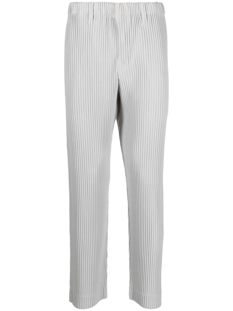 Light Grey Micro Pleated Slim Trousers