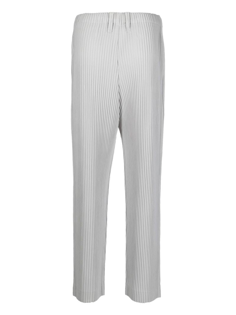 Light Grey Micro Pleated Slim Trousers