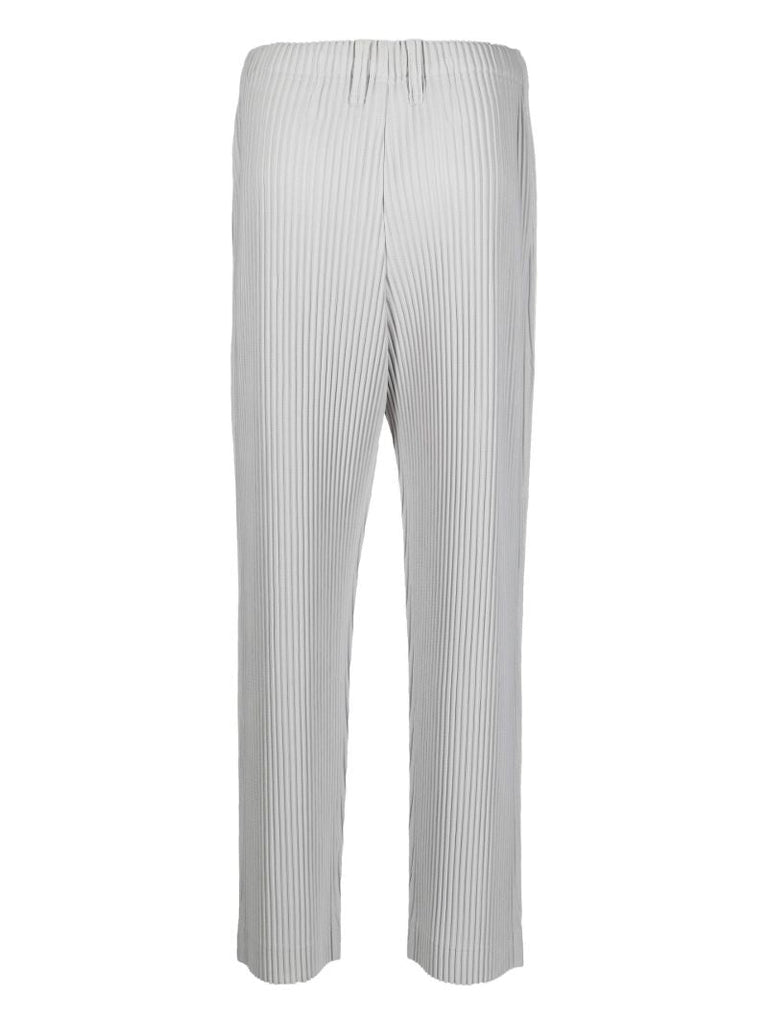 Light Grey Micro Pleated Slim Trousers
