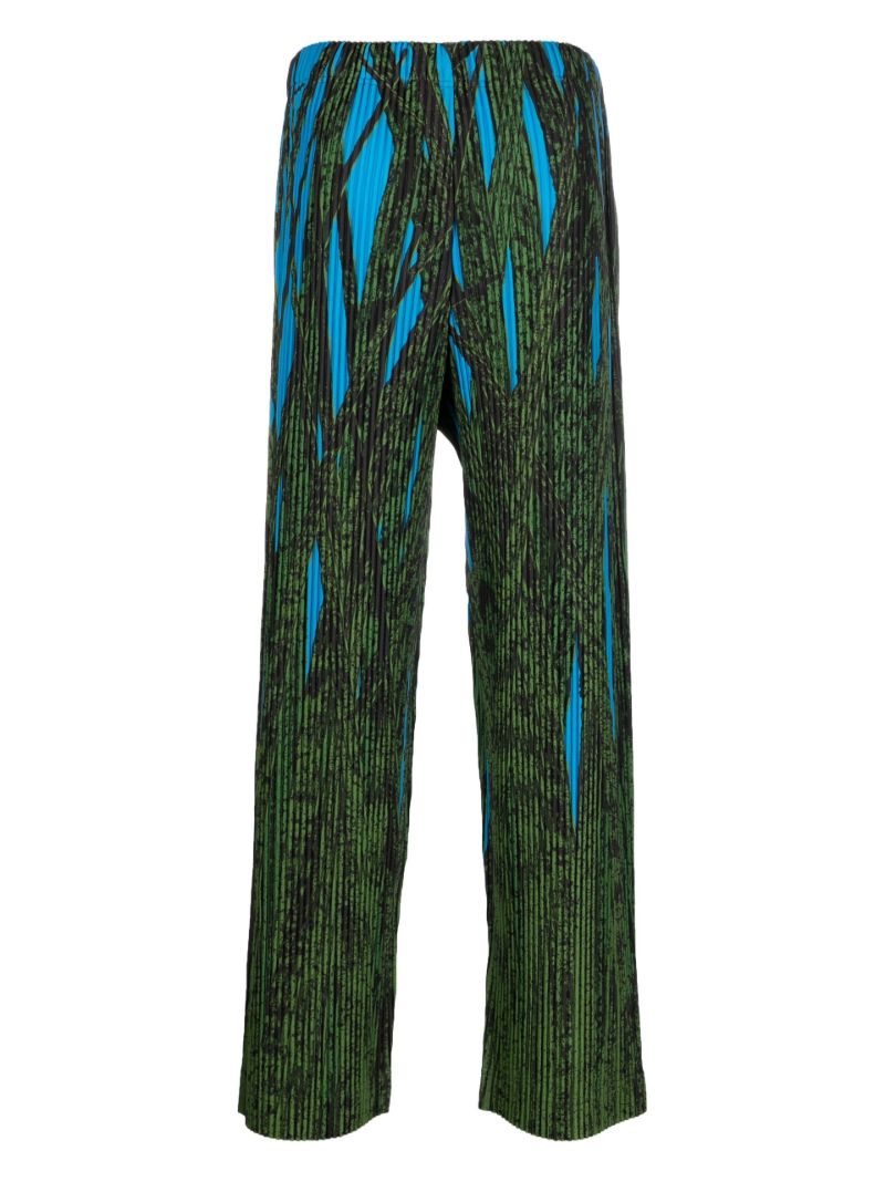 Green and Blue Grass Field Micro Pleat Trousers