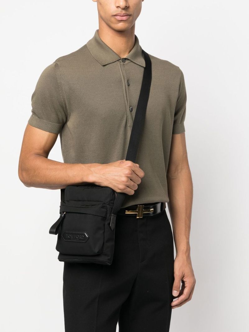Black Logo Lozenge Cross Body Bag