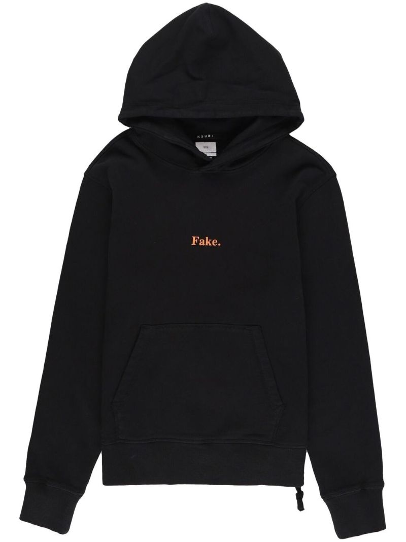 Black Fake Print Hoodie