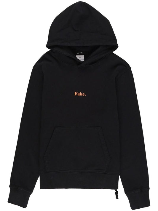 Black Fake Print Hoodie