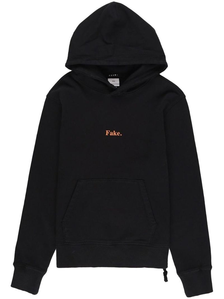 Black Fake Print Hoodie