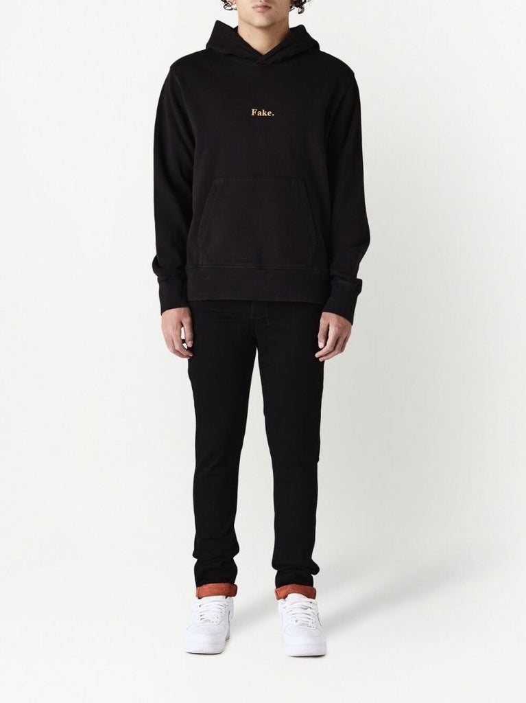 Black Fake Print Hoodie