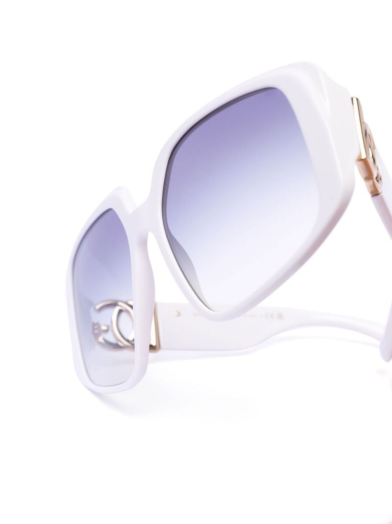 White Oversized Square Sunglasses