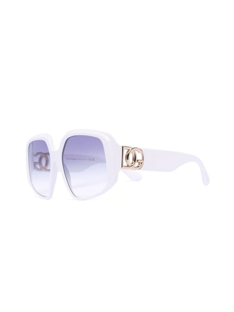 White Oversized Square Sunglasses