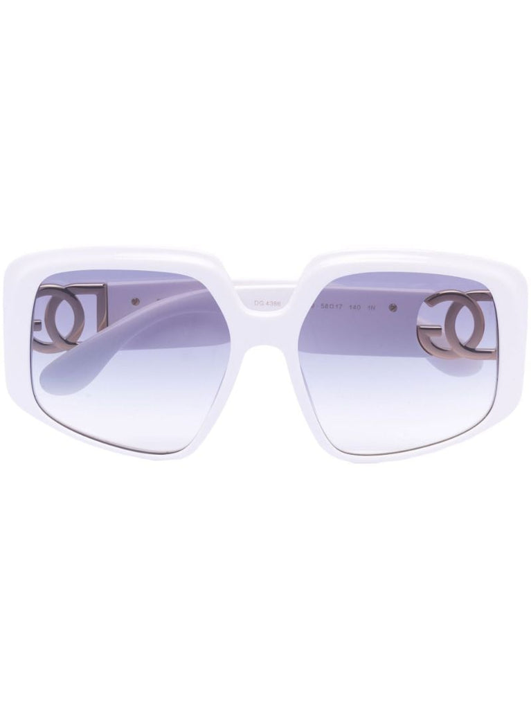 White Oversized Square Sunglasses