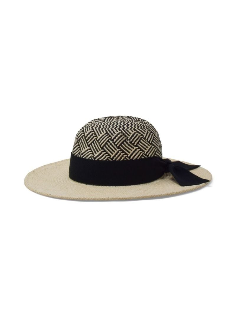 Black Jeanne Patterned Fedora Hat