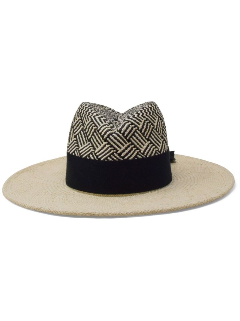 Black Jeanne Patterned Fedora Hat