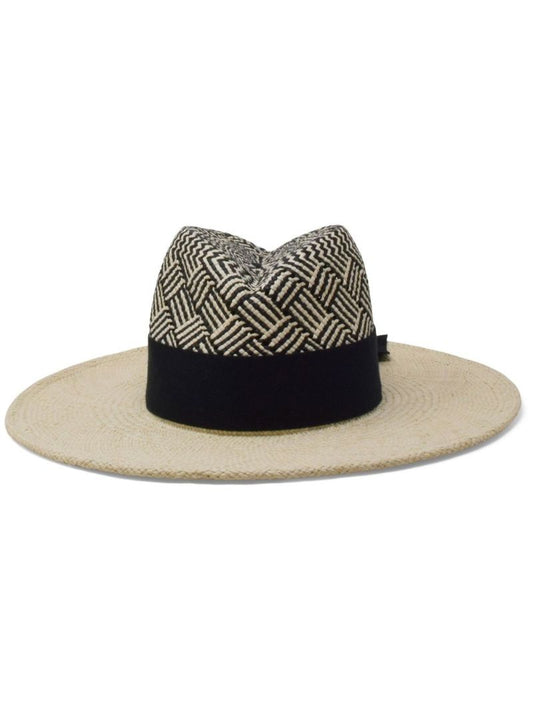 Black Jeanne Patterned Fedora Hat