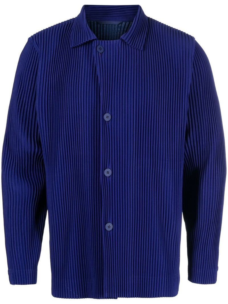 Blue Tailored Pleats 1 PlissÃ_x0083_Â© Jacket