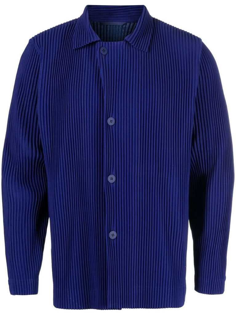 Blue Tailored Pleats 1 PlissÃ_x0083_Â© Jacket