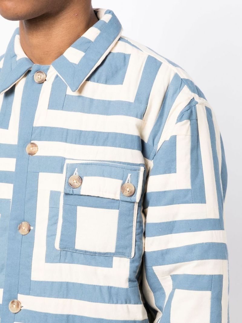Blue White House Steps Reversible Quilted Jacket