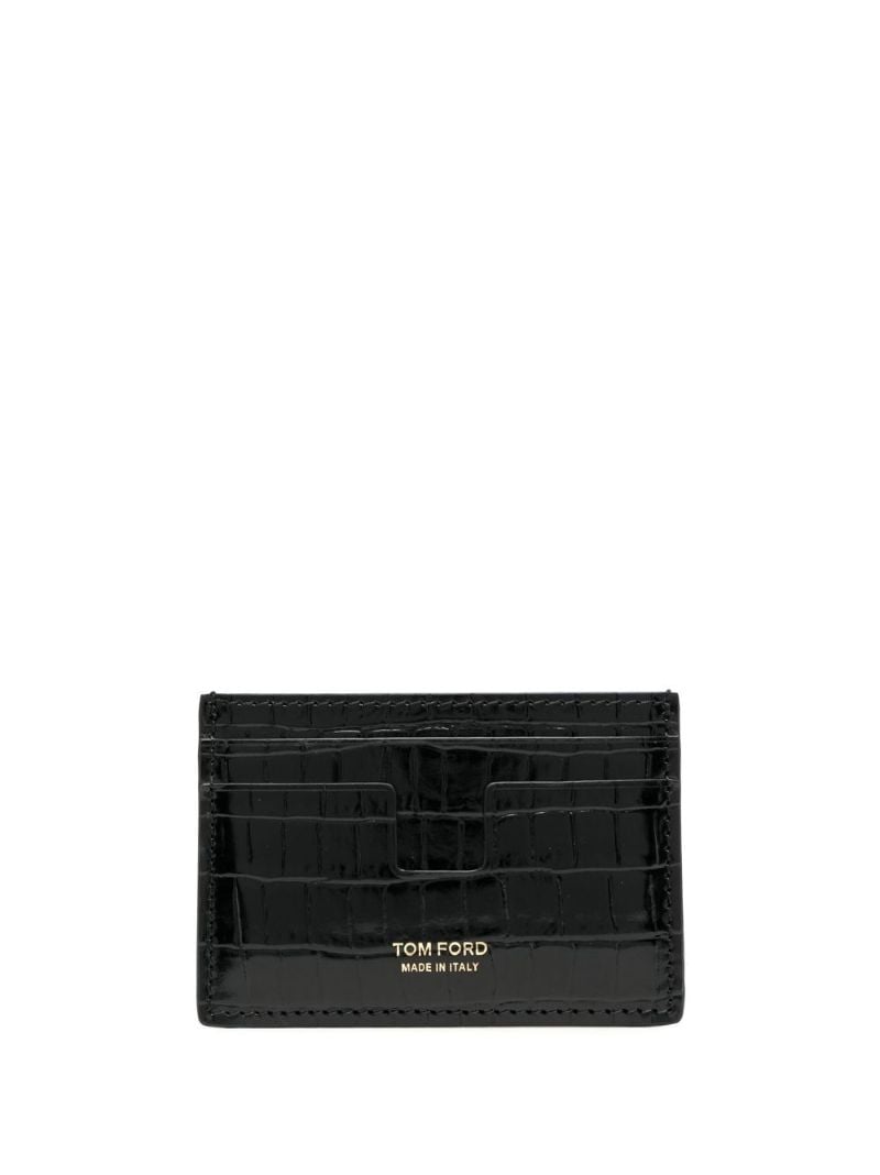 Black Crocodile-effect Card Holder