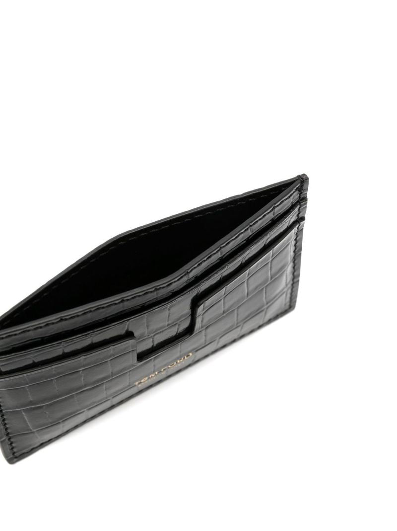 Black Crocodile-effect Card Holder