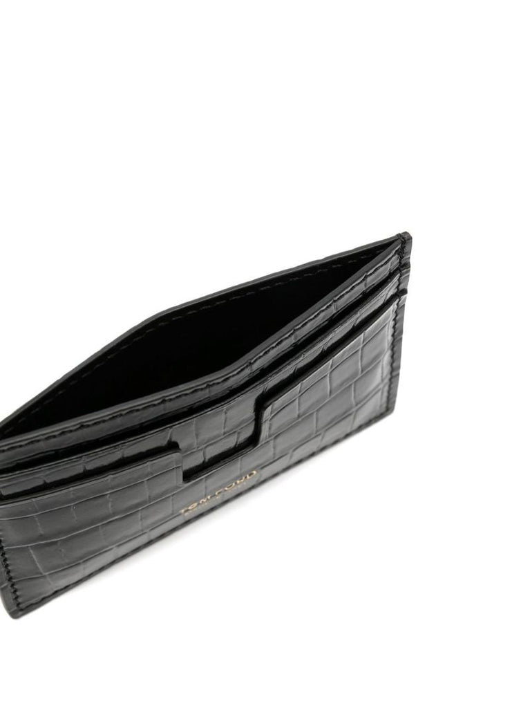 Black Crocodile-effect Card Holder