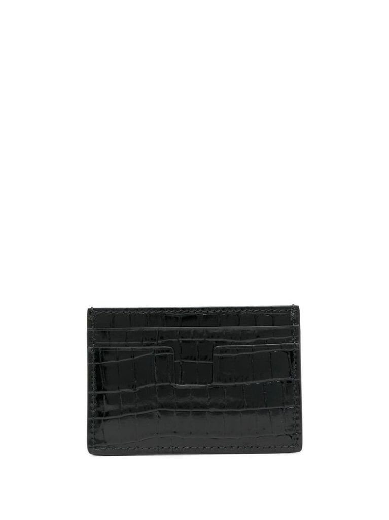 Black Crocodile-effect Card Holder