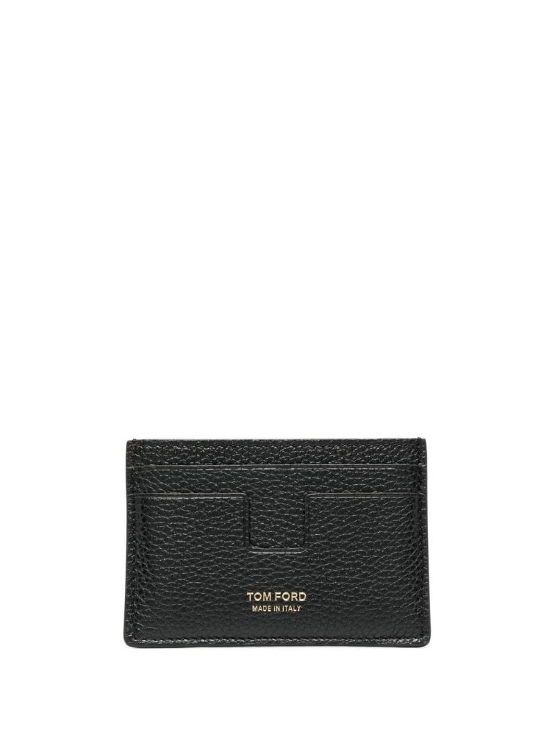 Black and Red Pebbled Leather Card Holder