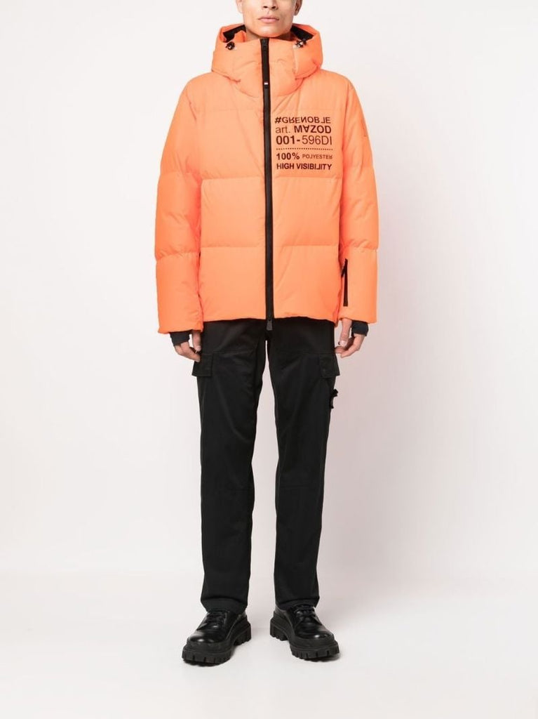 Orange Logo-print Puffer Jacket