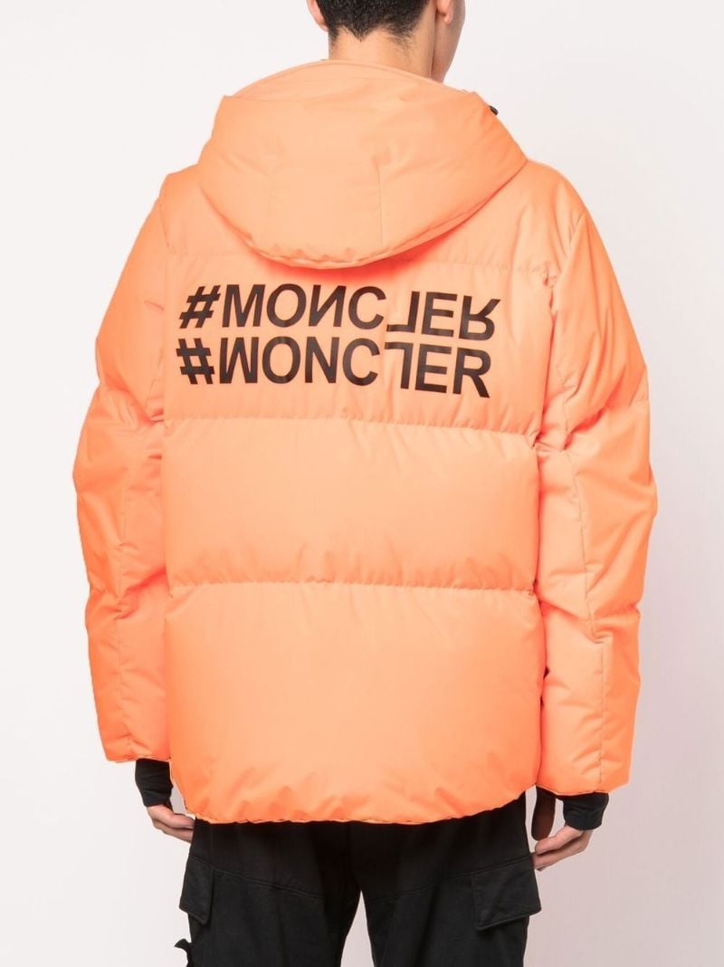 Orange Logo-print Puffer Jacket