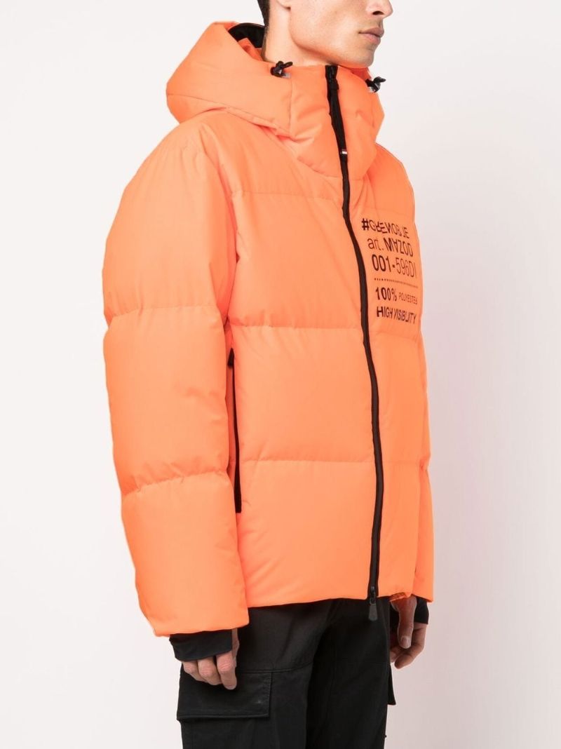 Orange Logo-print Puffer Jacket