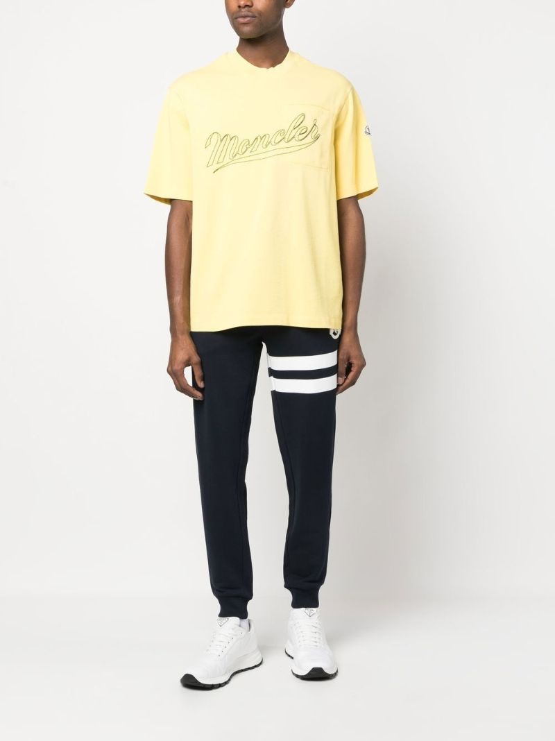 Blue Stripe Cotton Track Pants