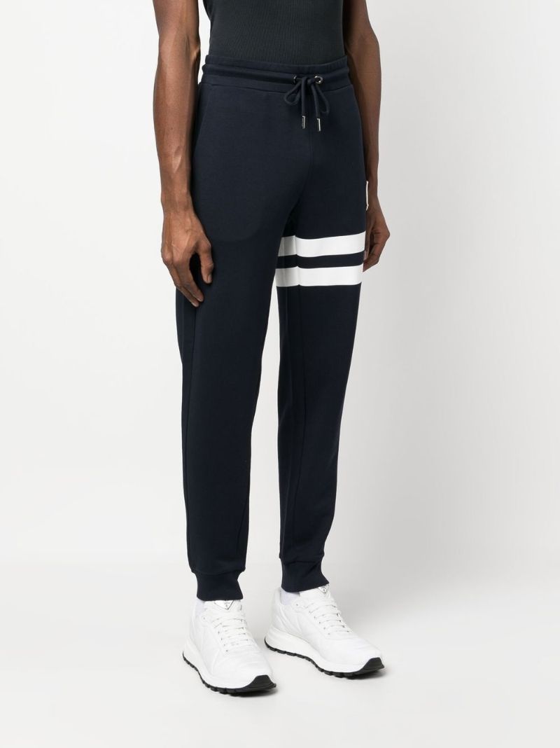 Blue Stripe Cotton Track Pants
