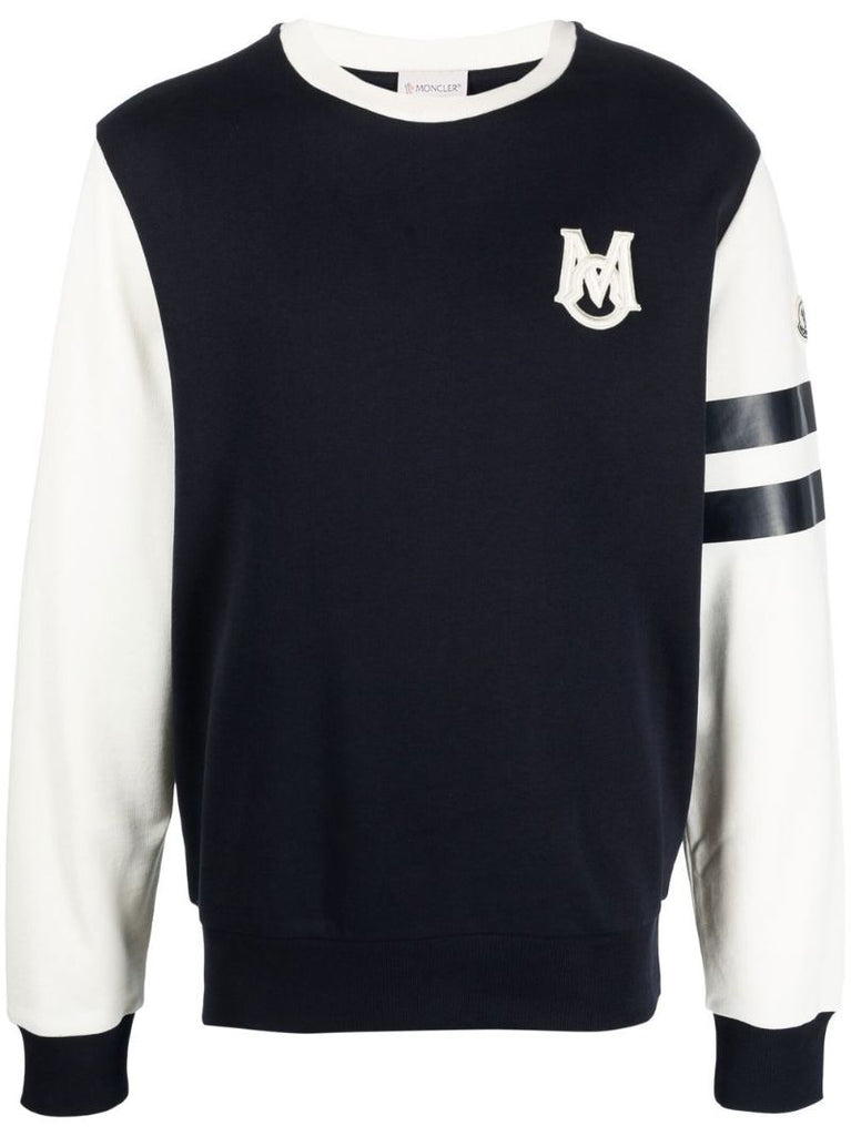 Blue Monogram AppliquÃ_x0083_Â© Cotton Sweatshirt