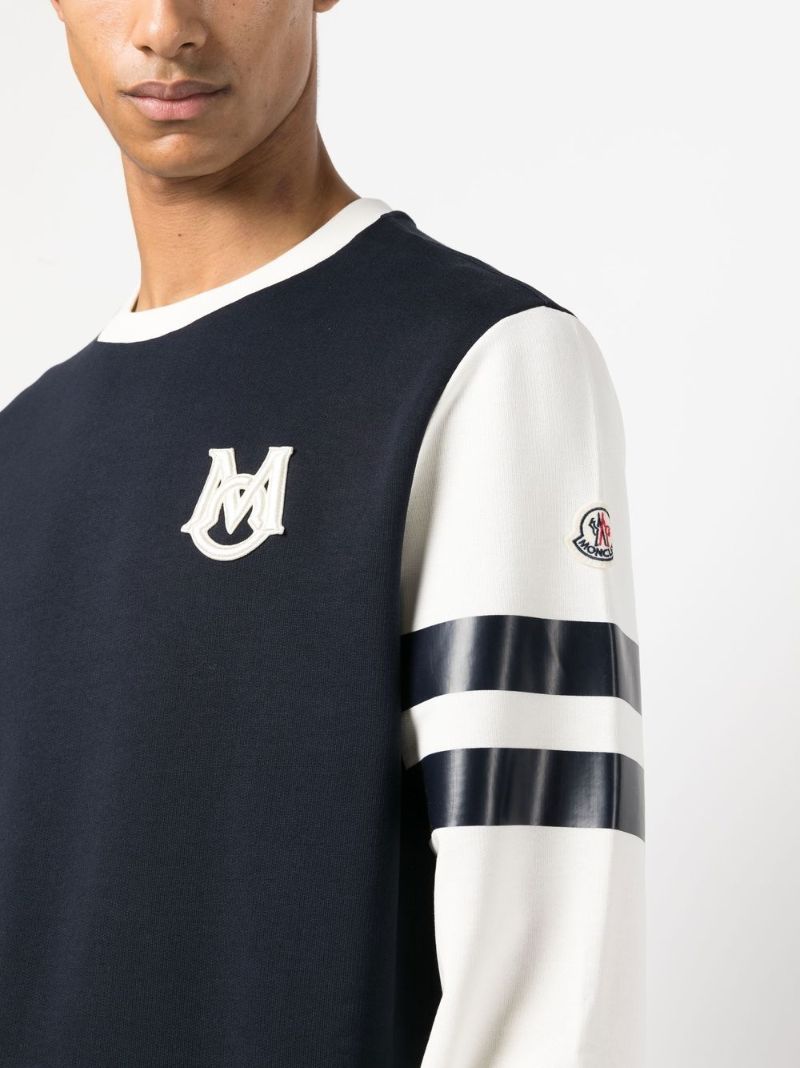 Blue Monogram AppliquÃ_x0083_Â© Cotton Sweatshirt