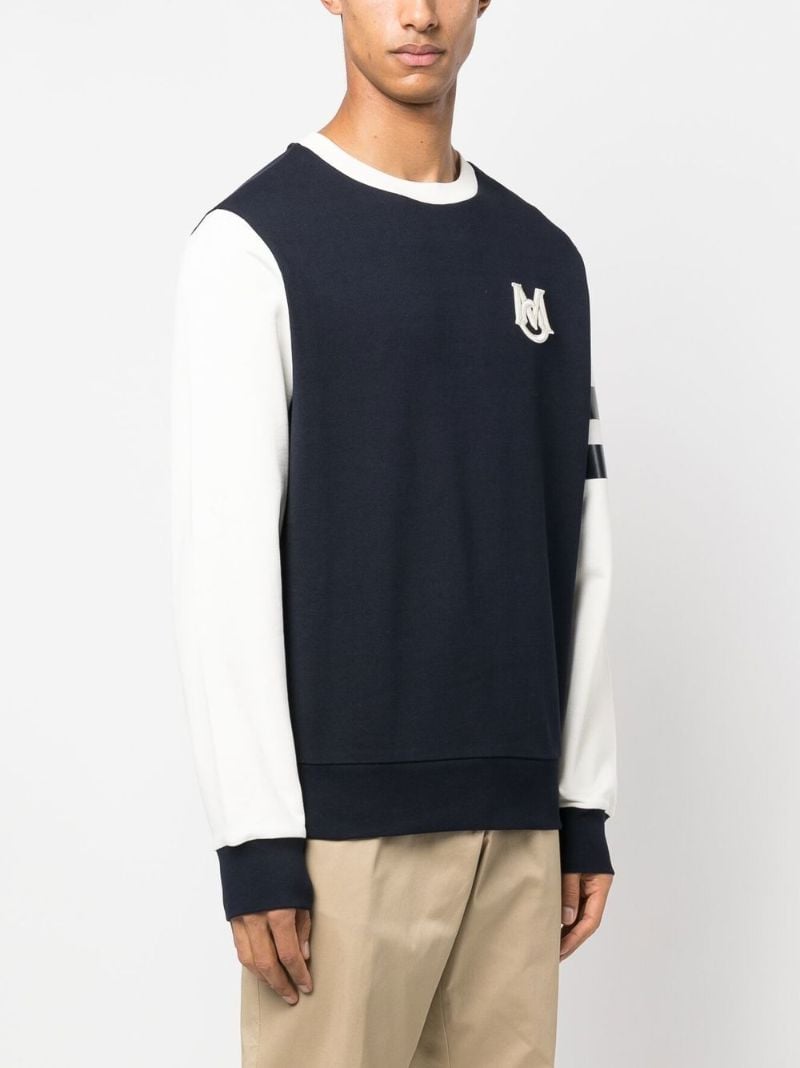 Blue Monogram AppliquÃ_x0083_Â© Cotton Sweatshirt