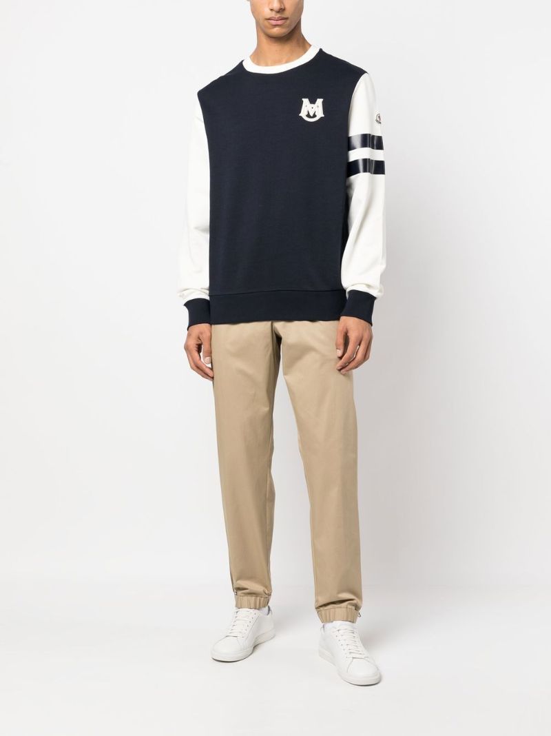 Blue Monogram AppliquÃ_x0083_Â© Cotton Sweatshirt