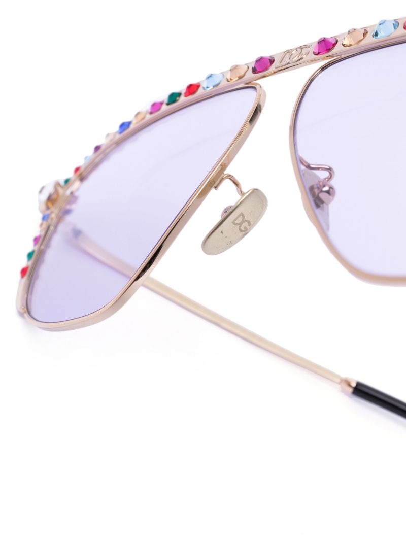 Gold-tone Crystal-embellished Sunglasses