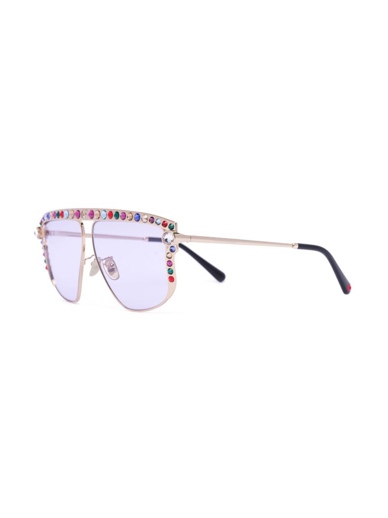 Gold-tone Crystal-embellished Sunglasses