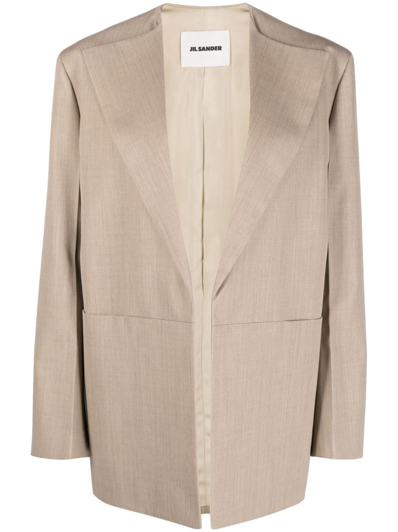 Neutral Oversized Wool Jacket