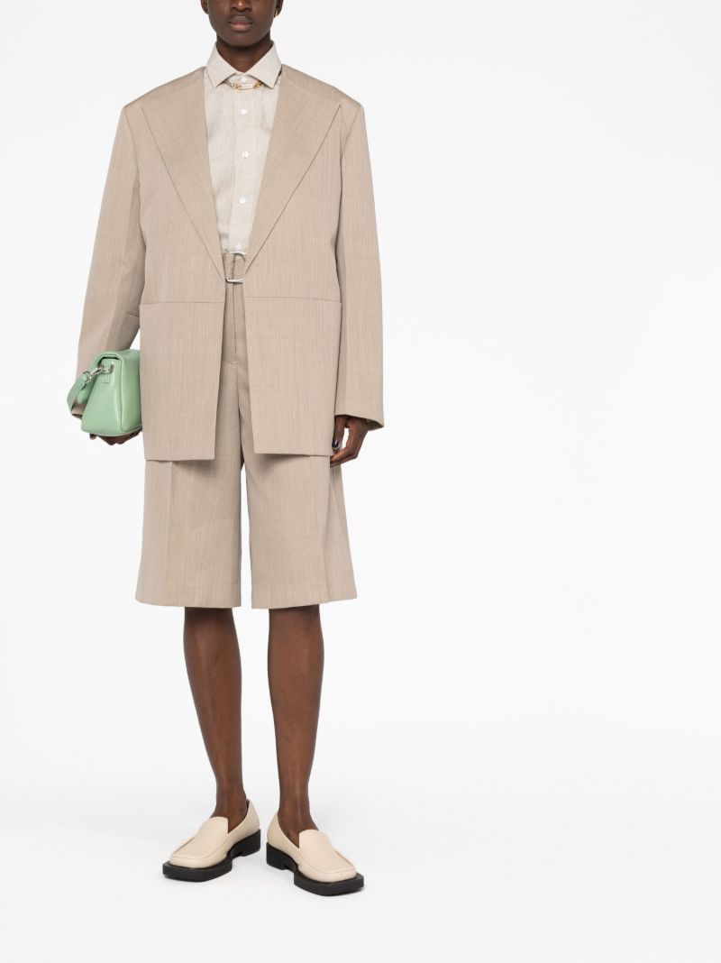 Neutral Oversized Wool Jacket